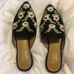Franco sarto floral embroidered mules